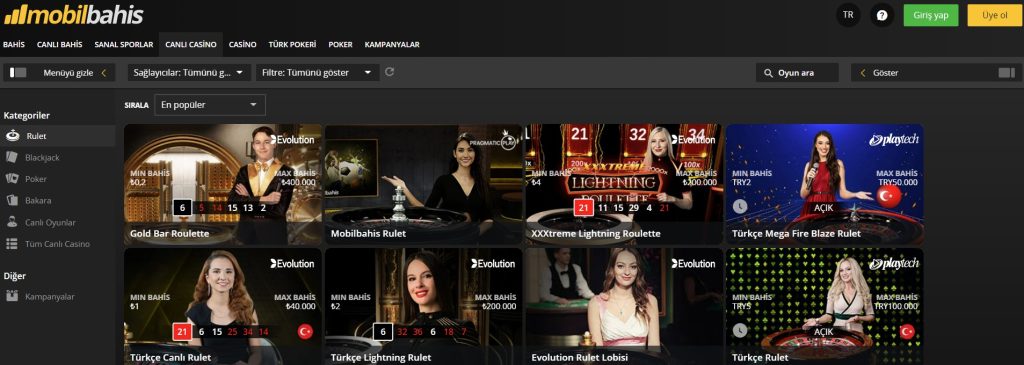 Mobilbahis807 Canlı Casino Lobisi